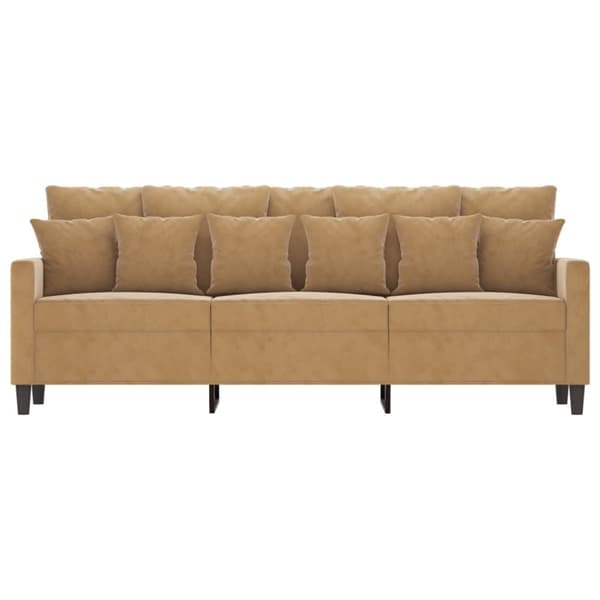 vidaXL 3-sitssoffa brun 180 cm sammet