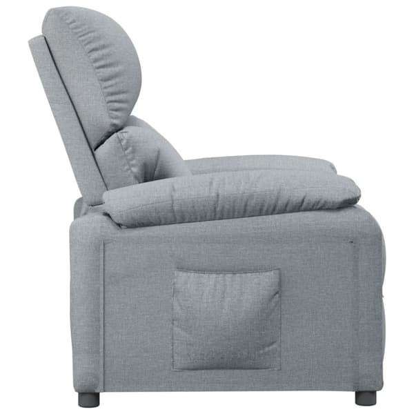 vidaXL Reclinerfåtölj ljusgrå tyg