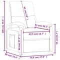 Miniatyrbild 9 av 9: vidaXL Reclinerfåtölj ljusgrå tyg