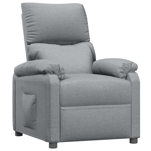 vidaXL Reclinerfåtölj ljusgrå tyg