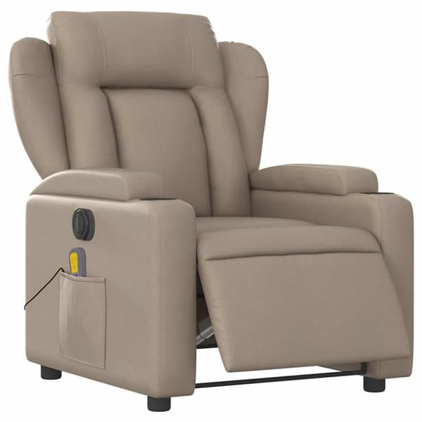 vidaXL Elektrisk massagefåtölj cappuccino konstläder