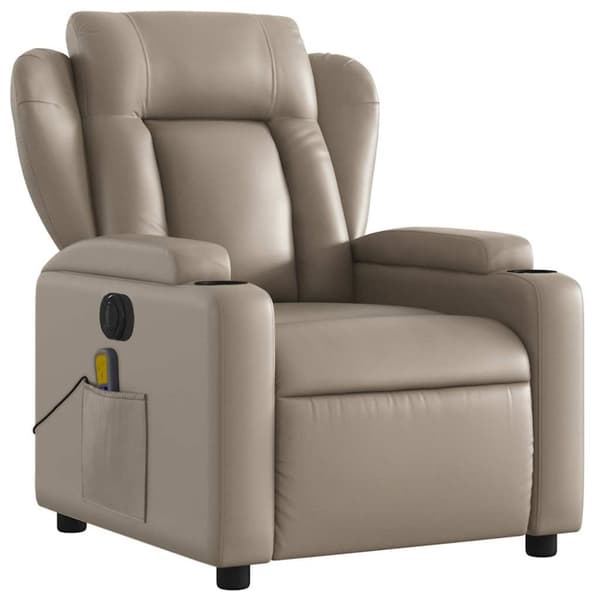 vidaXL Elektrisk massagefåtölj cappuccino konstläder
