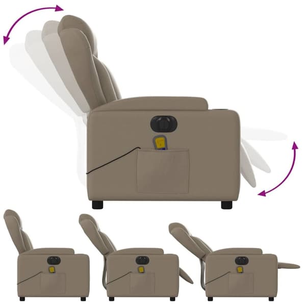 vidaXL Elektrisk massagefåtölj cappuccino konstläder
