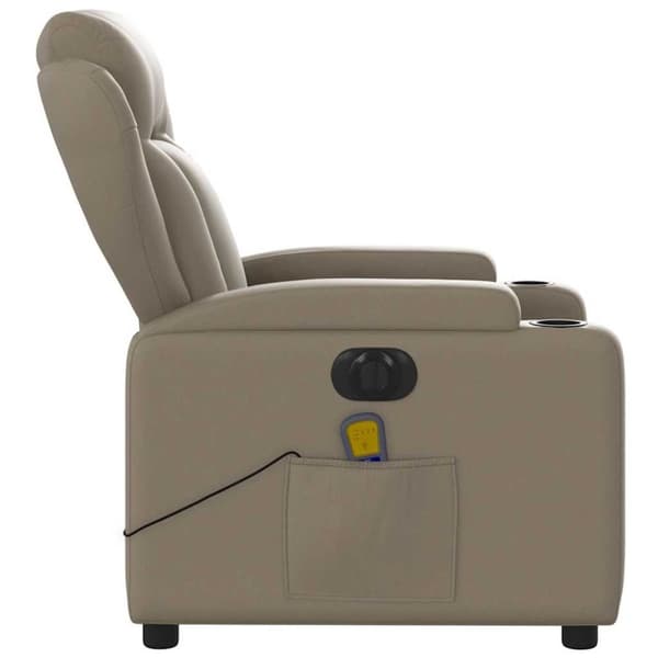 vidaXL Elektrisk massagefåtölj cappuccino konstläder
