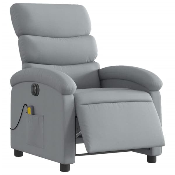 vidaXL Elektrisk massagefåtölj ljusgrå tyg