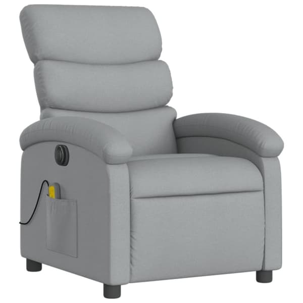 vidaXL Elektrisk massagefåtölj ljusgrå tyg