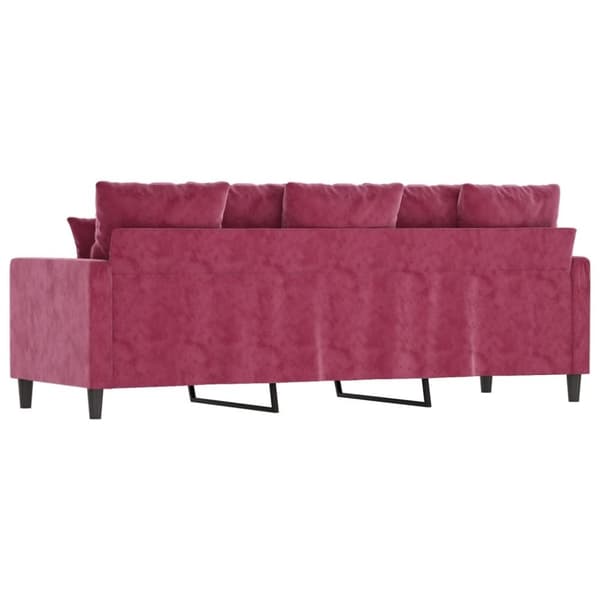 vidaXL 3-personers sofa 180 cm fløjl vinrød