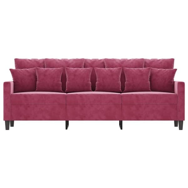 vidaXL 3-personers sofa 180 cm fløjl vinrød