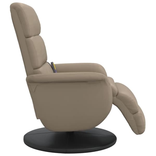 vidaXL Massagefåtölj med fotstöd cappuccino konstläder