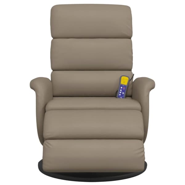 vidaXL Massagefåtölj med fotstöd cappuccino konstläder