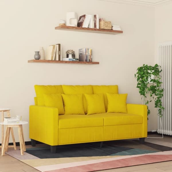 vidaXL 2-personers sofa 120 cm fløjl gul