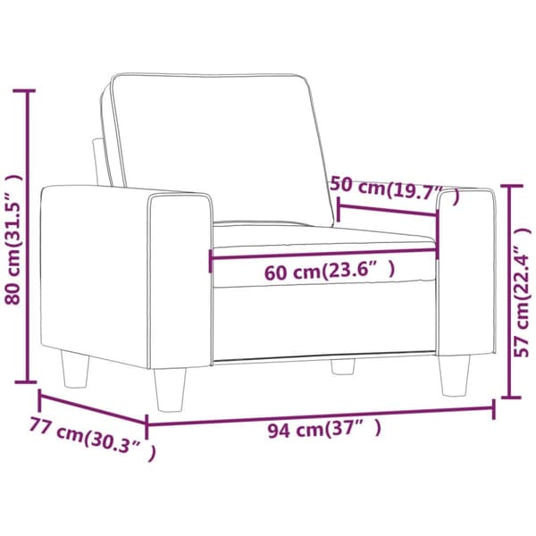 vidaXL Fåtölj vinröd 60 cm tyg