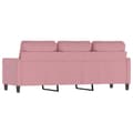Miniatyrbillede 4 af 8: vidaXL 3-personers sofa 180 cm fløjl lyserød