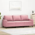 Miniatyrbillede 8 af 8: vidaXL 3-personers sofa 180 cm fløjl lyserød