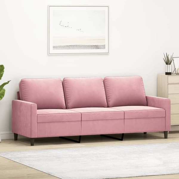 vidaXL 3-personers sofa 180 cm fløjl lyserød