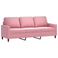 Miniatyrbillede 1 af 8: vidaXL 3-personers sofa 180 cm fløjl lyserød