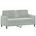 Miniatyrbillede 4 af 8: vidaXL 2-personers sofa med pyntepuder 140 cm velour lysegrå
