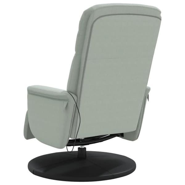 vidaXL Massagefåtölj med fotstöd ljusgrå sammet