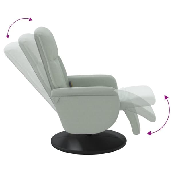 vidaXL Massagefåtölj med fotstöd ljusgrå sammet