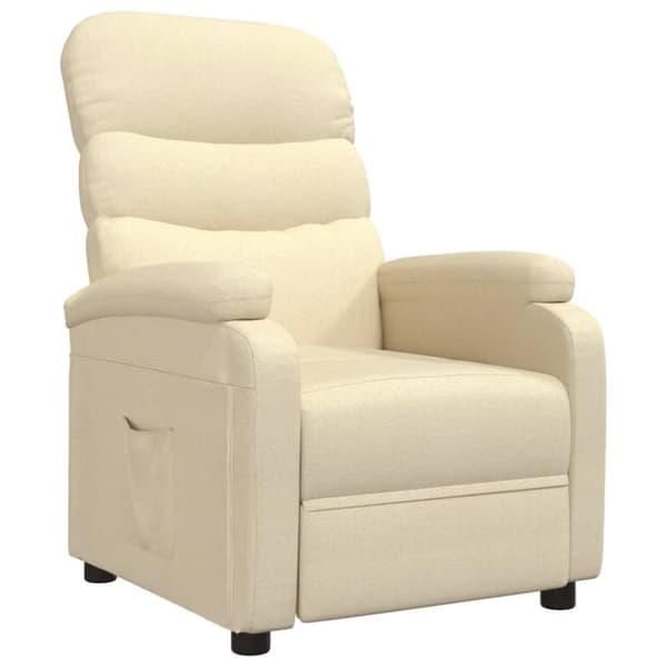vidaXL Reclinerfåtölj gräddvit tyg