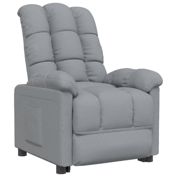 vidaXL Reclinerfåtölj ljusgrå tyg