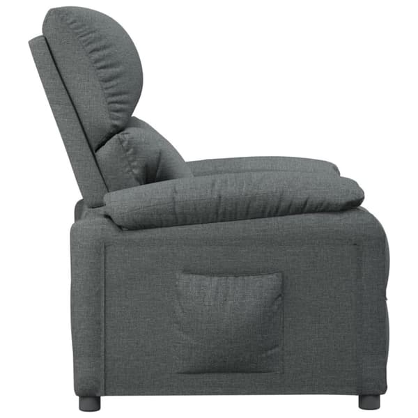 vidaXL Reclinerfåtölj mörkgrå tyg