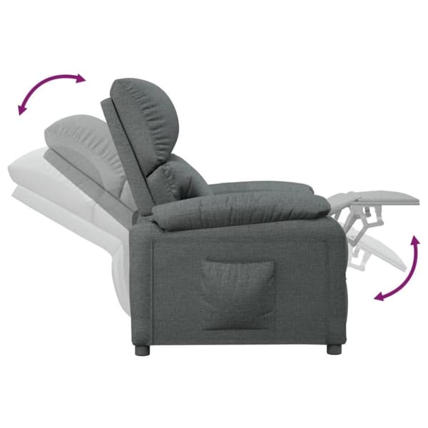 vidaXL Reclinerfåtölj mörkgrå tyg