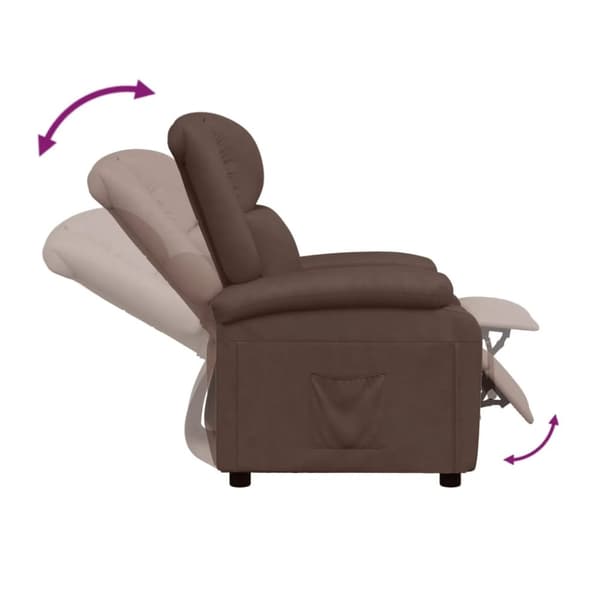 vidaXL Reclinerfåtölj brun konstläder