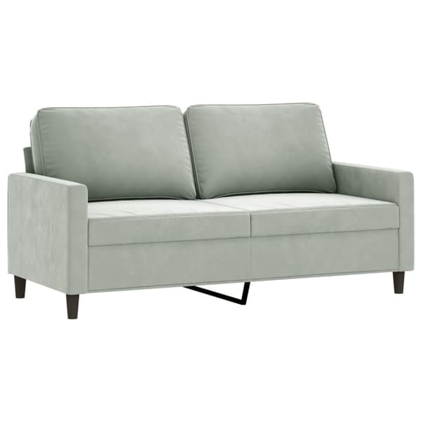 vidaXL sofasæt 3 dele med hynder velour lysegrå