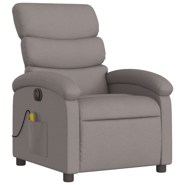vidaXL Elektrisk massagefåtölj taupe tyg