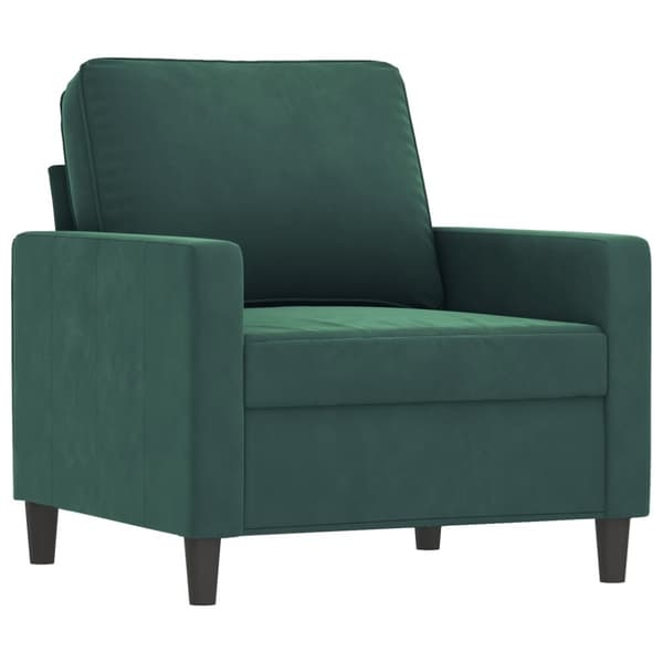vidaXL sofastol med fodskammel 60 cm velour mørkegrøn