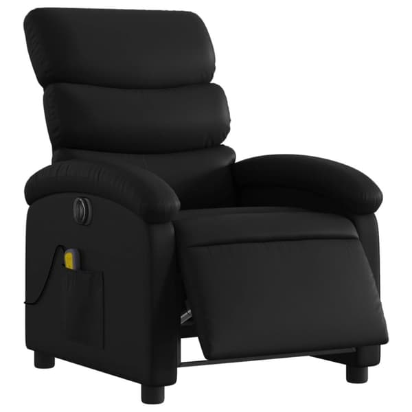 vidaXL Elektrisk massagefåtölj svart konstläder