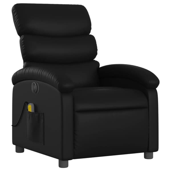 vidaXL Elektrisk massagefåtölj svart konstläder