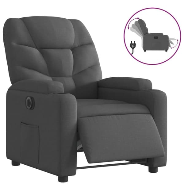 vidaXL Elektrisk reclinerfåtölj svart tyg