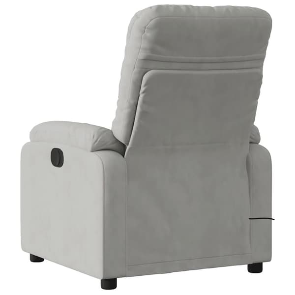 vidaXL Elektrisk massagefåtölj ljusgrå mikrofibertyg