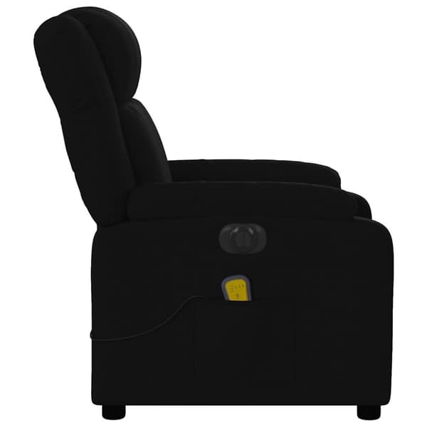 vidaXL Elektrisk massagefåtölj med uppresningshjälp svart tyg
