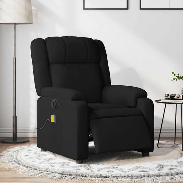 vidaXL eldrevet massagestol stof sort