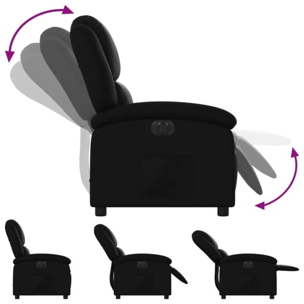 vidaXL Elektrisk reclinerfåtölj svart konstläder