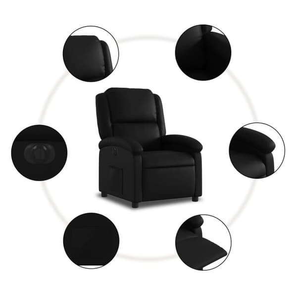 vidaXL Elektrisk reclinerfåtölj svart konstläder