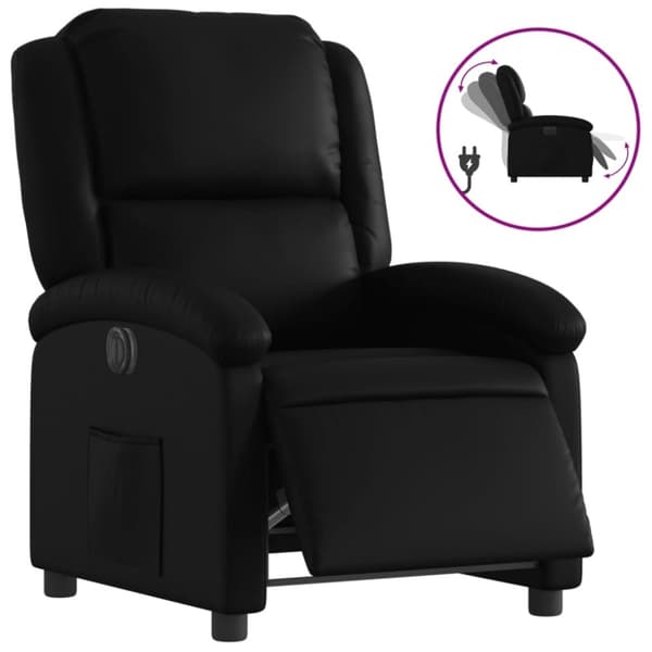vidaXL Elektrisk reclinerfåtölj svart konstläder