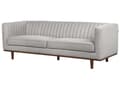 Miniatyrbild 4 av 9: Soffa Ljusgrå Polyester Klädd 3-sitsig Modern Minimalistisk Stil Vardagsrum Breda Armstöd Stoppat Ryggstöd Vardagsrum