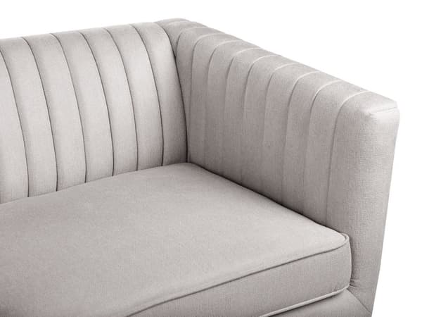 Soffa Ljusgrå Polyester Klädd 3-sitsig Modern Minimalistisk Stil Vardagsrum Breda Armstöd Stoppat Ryggstöd Vardagsrum