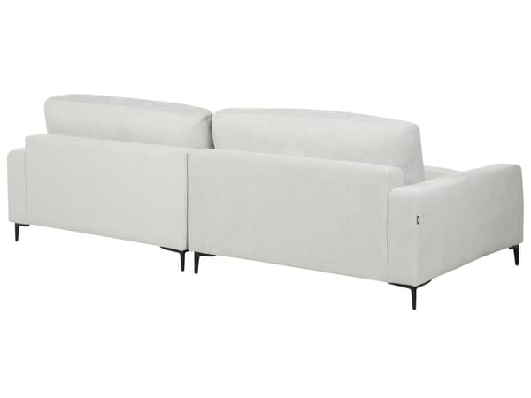 Hörnsoffa Höger Ljusgrå Chenille Polyester Metall Svarta ben Stoppat Ryggstöd 3-sits L-formad Modern Stil Vardagsrum