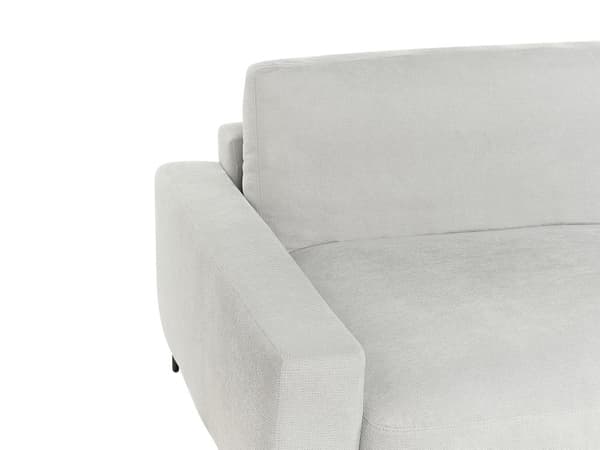 Hörnsoffa Höger Ljusgrå Chenille Polyester Metall Svarta ben Stoppat Ryggstöd 3-sits L-formad Modern Stil Vardagsrum