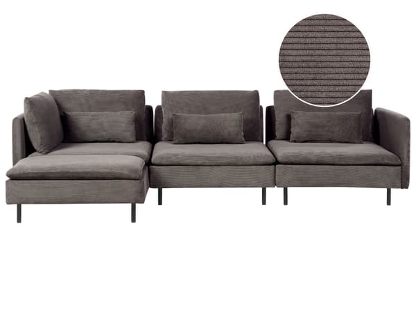 Modulär högra hörnsoffa Brun Manchester 3-sits sektionssoffa Modern design Vardagsrum