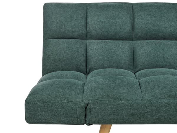 Bäddsoffa Grön 3-sits Stoppad Tyg med Metallben Quiltad Modern Skandinavisk Vardagsrum Gästrum