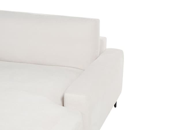 Hörnsoffa Vänster Benvit Chenille Polyester Metall Svarta ben Stoppat Ryggstöd 3-sits L-formad Modern Stil Vardagsrum