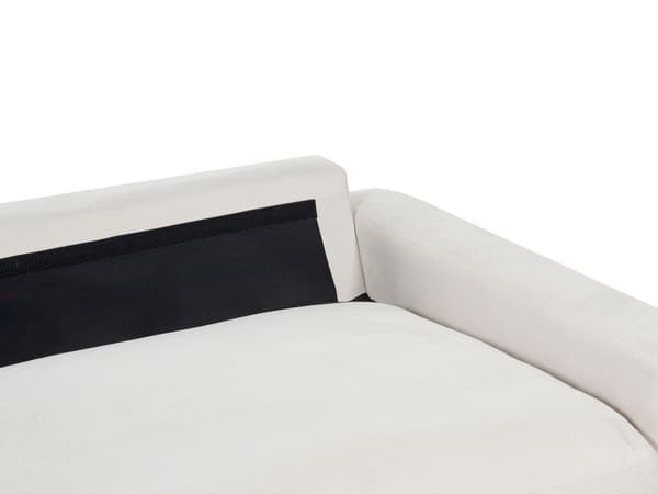 Hörnsoffa Vänster Benvit Chenille Polyester Metall Svarta ben Stoppat Ryggstöd 3-sits L-formad Modern Stil Vardagsrum