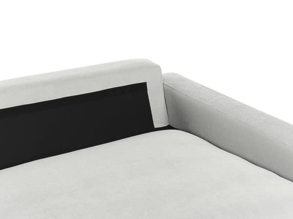 Hörnsoffa Vänster Ljusgrå Chenille Polyester Metall Svarta ben Stoppat Ryggstöd 3-sits L-formad Modern Stil Vardagsrum