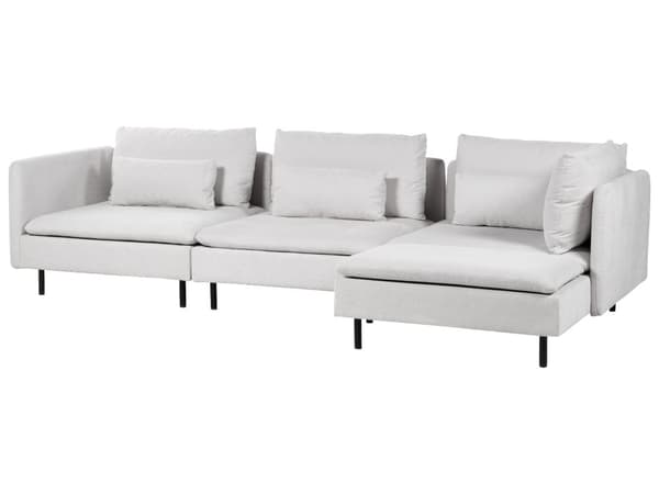 Modulär vänsterhörnsoffa Grått tyg 3-sitsig sektionssoffa Modern design Vardagsrum